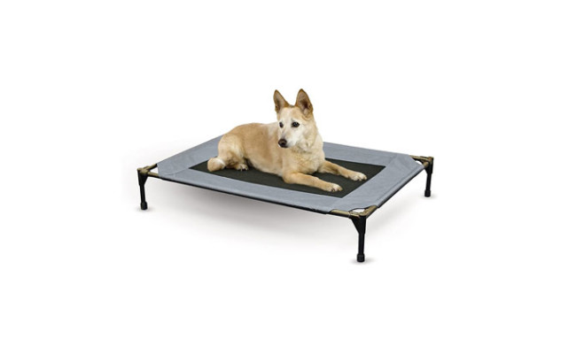 K&H Pet Products Original Pet Cot Elevated Dog Bed Gray Black Mesh