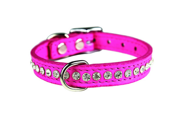 OmniPet Signature Leather Crystal Dog Collar