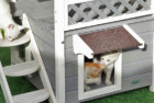 Petsfit Outdoor Cat House with Escape Door and Stairs