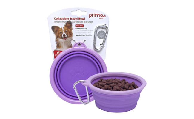 Prima Pets Collapsible Silicone Food & Water Travel Bowl