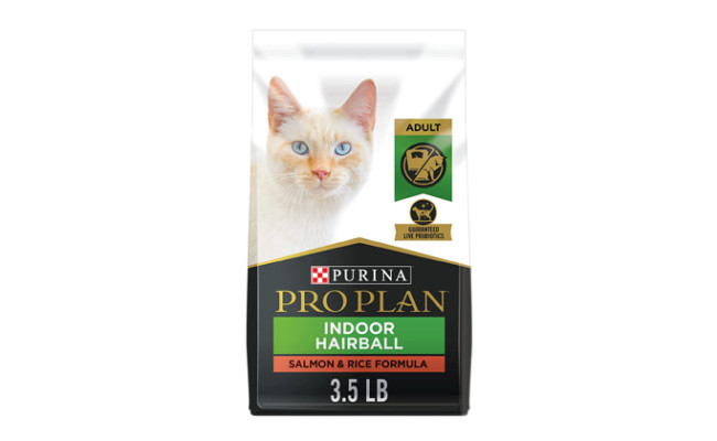 Purina Pro Plan Adult Indoor Hairball Management Salmon & Rice Formula Dry Cat Food