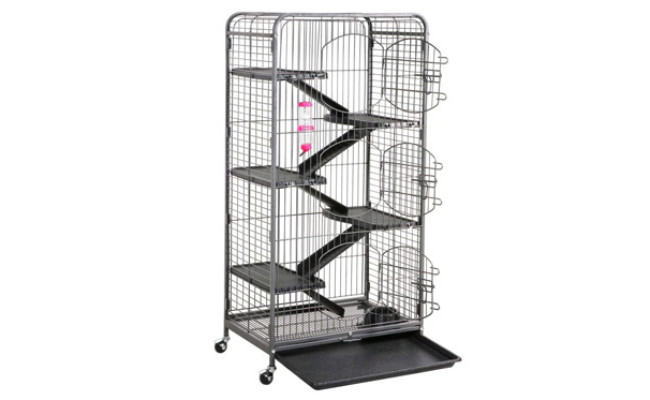 go2buy Metal 3 Doors Rats Cage