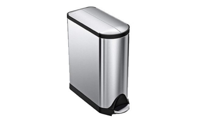 simplehuman Stainless Steel Butterfly Lid Kitchen Step Trash Can