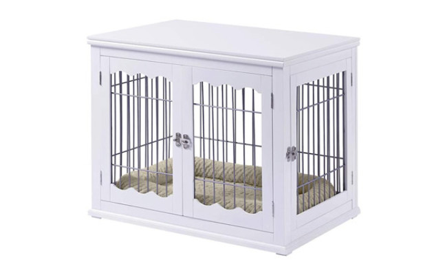 unipaws Pet Crate End Table with Cushion